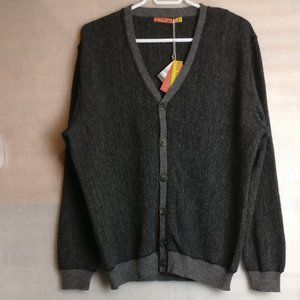 357usd KUNA 100% Alpaca Fisherman Cardigan extrafine Peruvian alpaca MEDIUM new